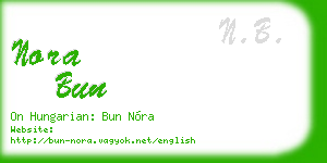 nora bun business card